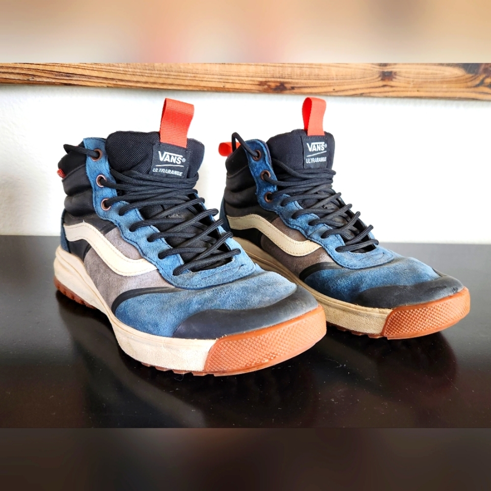 Vans Blue and Black Athletic Shoes
